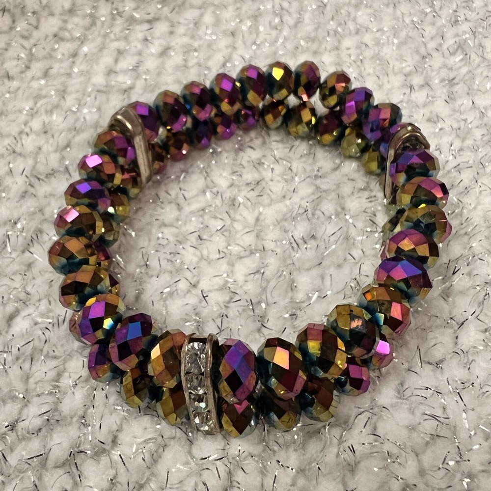 Purple Glass Bead Bracelet
